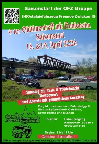 Event: 9. Oldtimertreff mit Kohlebahn OFZ Saisonstart 2026